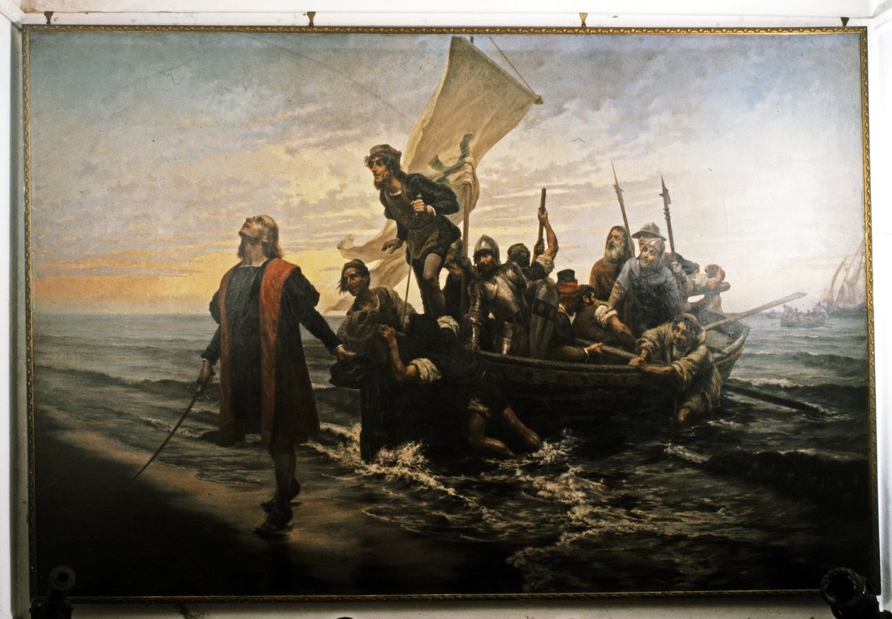Kolumbovo přistání v Americe. 1492. od Pietro Gabrini