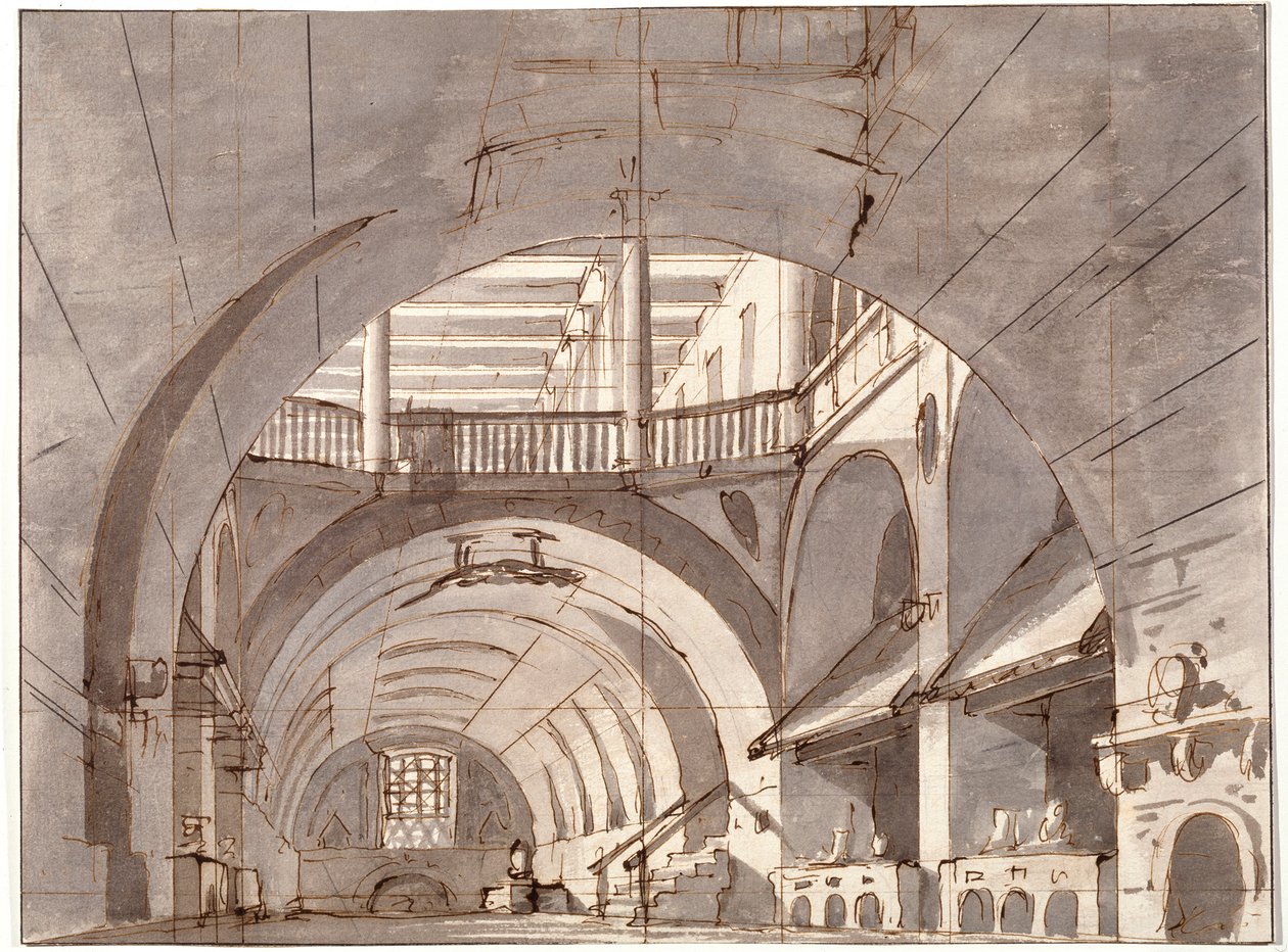 Scénografie pro divadelní hru, 19. století. od Pietro Gonzaga