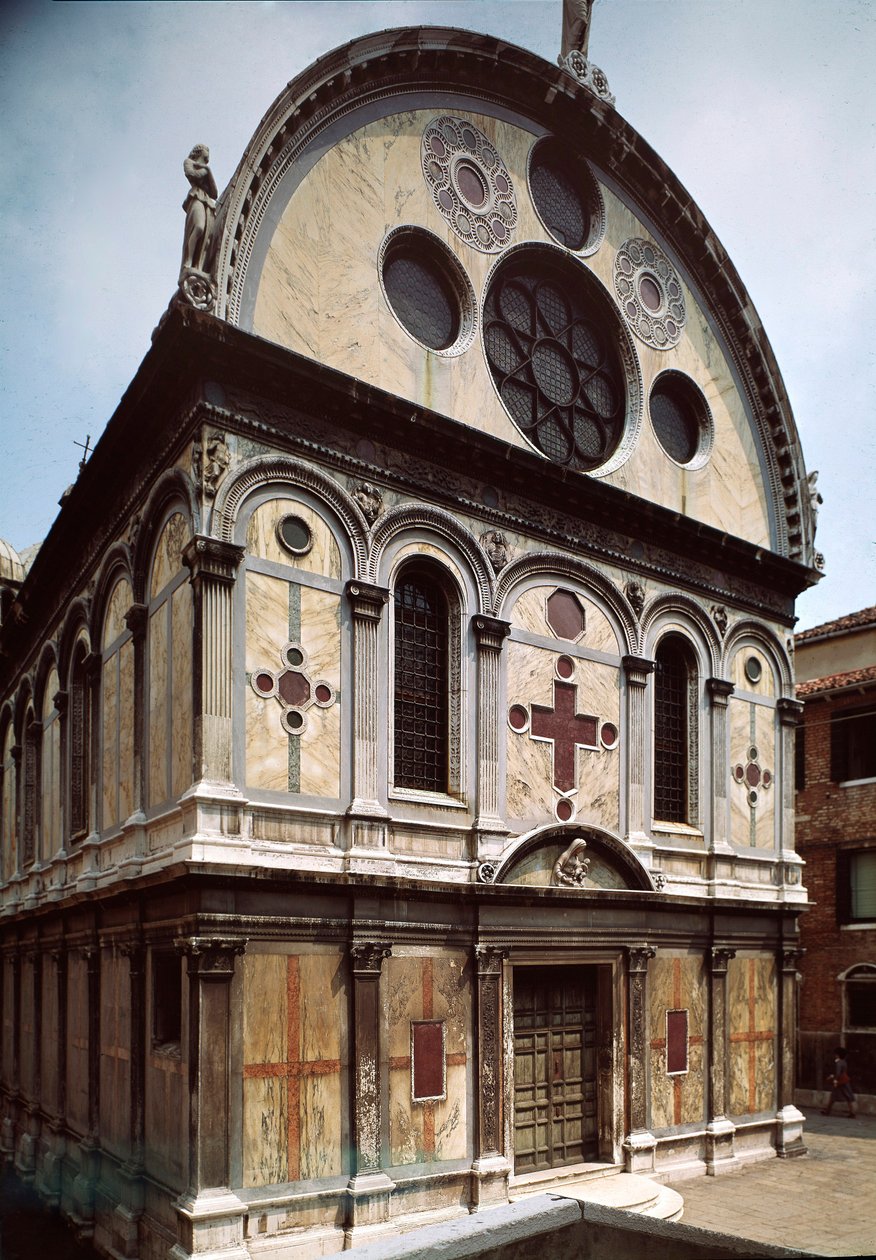 Fasáda kostela Santa Maria dei Miracoli (Svatá Marie zázraků) od Pietra Lombarda (1435-1515) 1481-1489 Benátky, Itálie od Pietro Lombardo