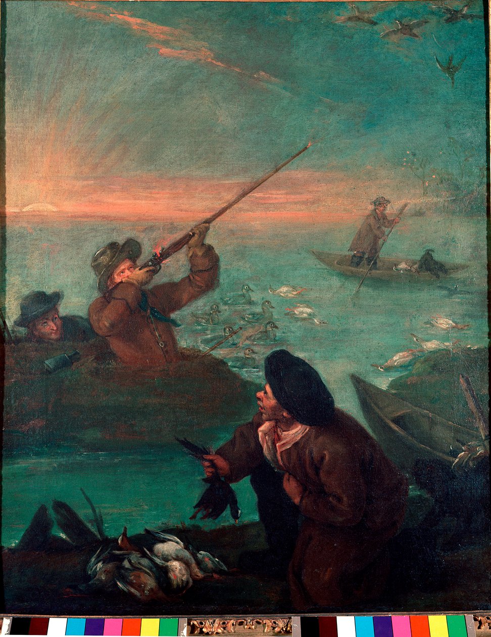 Lov kachen v laguně Malba Pietra Longhiho (1702-1785) 1765-1770 ne. 61x49,5 cm Benátky Pinacoteca Querini-Stampalia od Pietro Longhi
