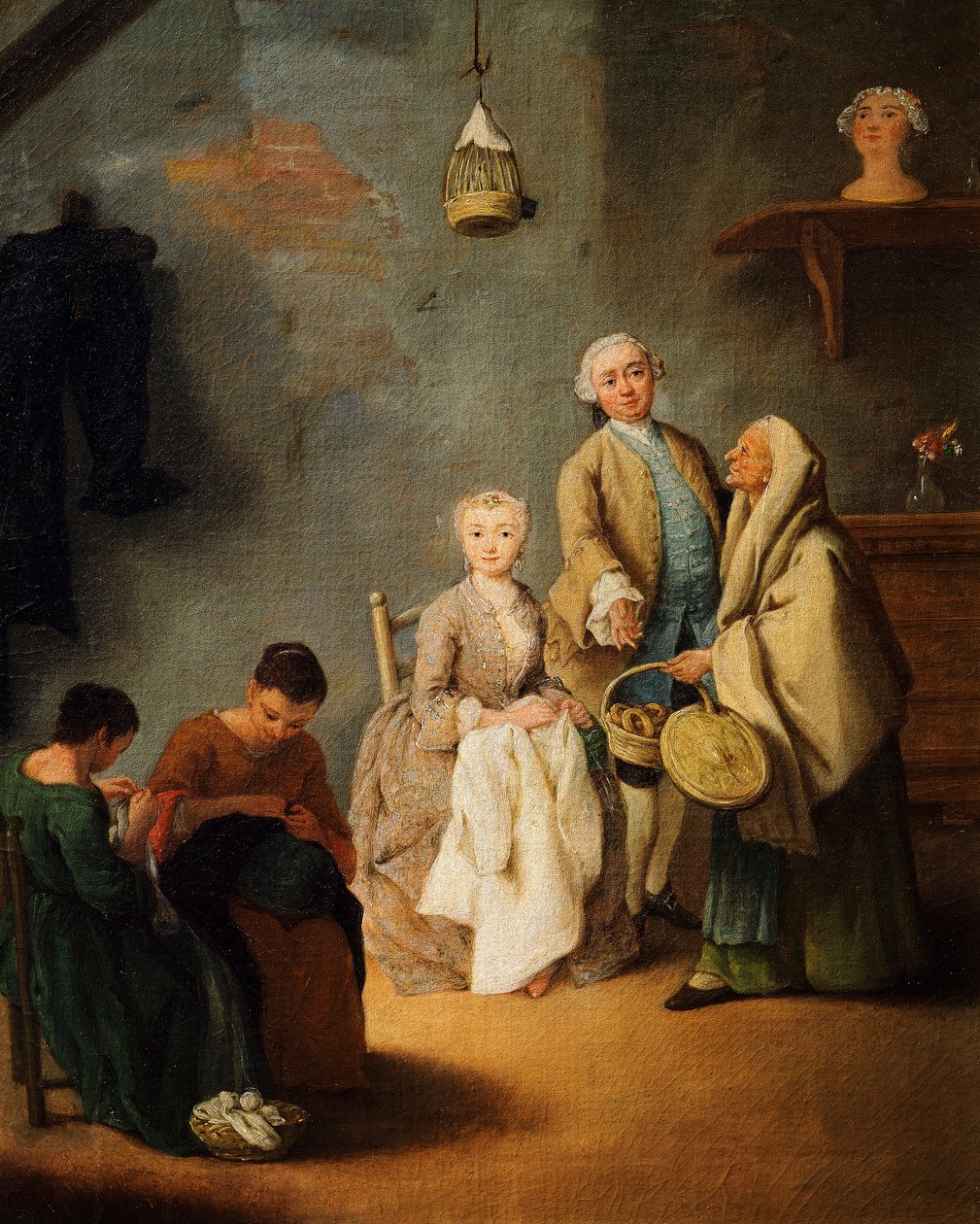 Vyšívací dílna, Pietro Longhi (1701-1785) od Pietro Longhi