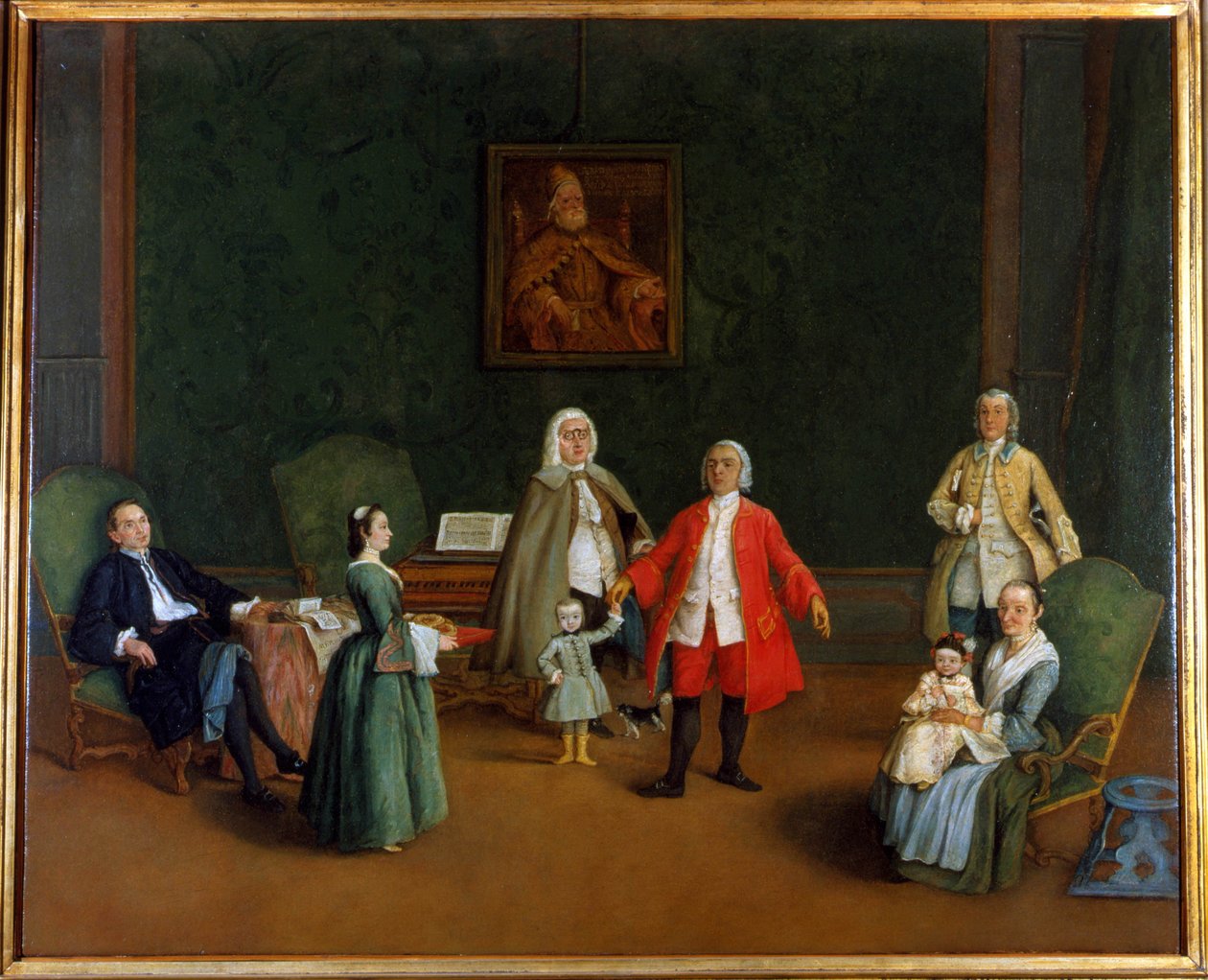 Rodinný portrét, Pietro Longhi (1702 - 1785), olejomalba, Palazzo Levi Montalcini. od Pietro Longhi