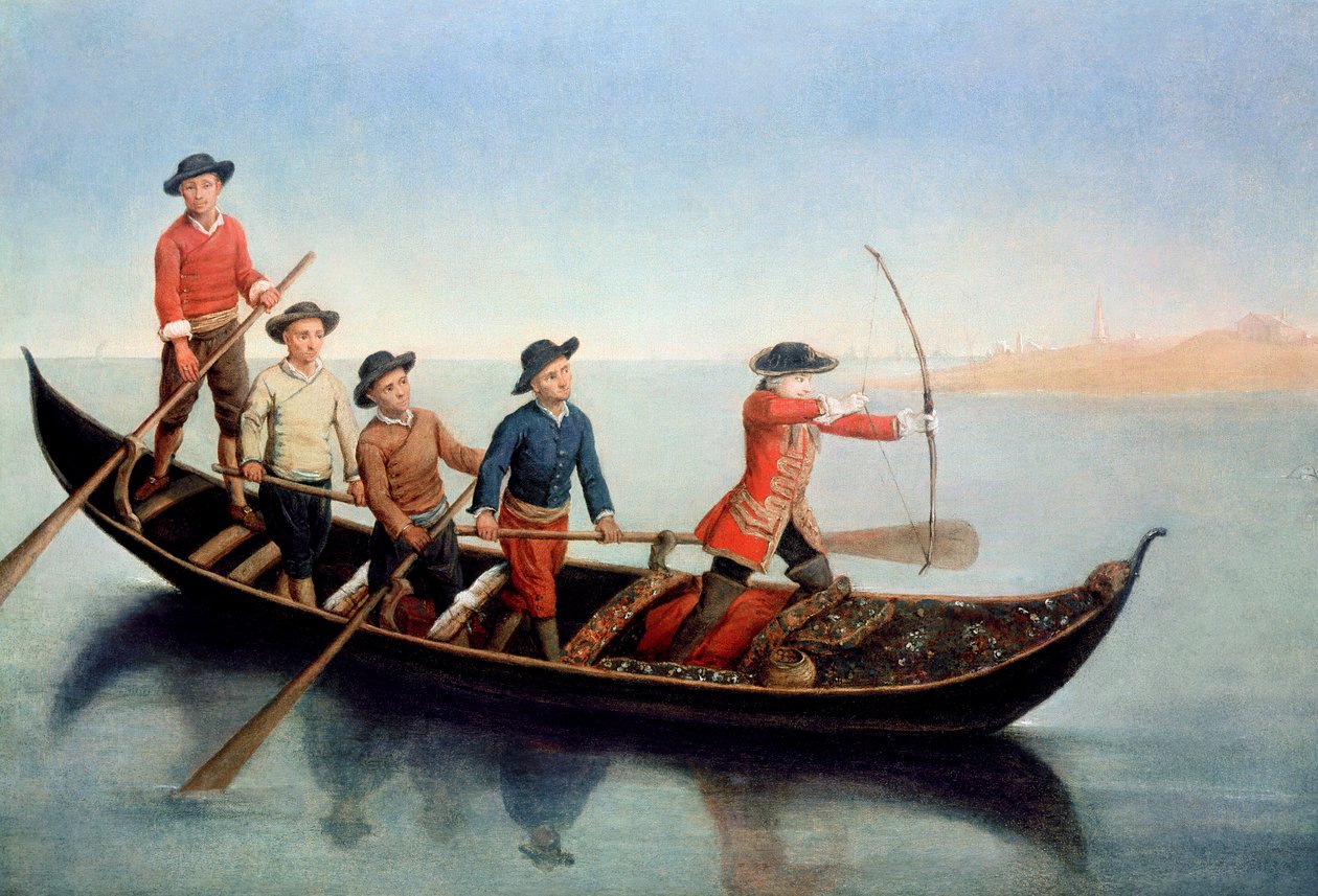 Lov divokých kachen lukem a šípy od Pietro Longhi