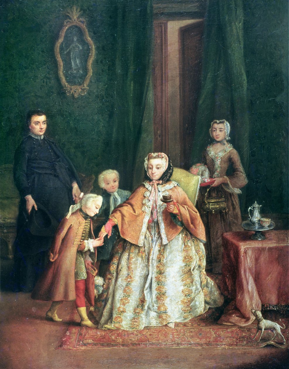 Líbání ruky od Pietro Longhi
