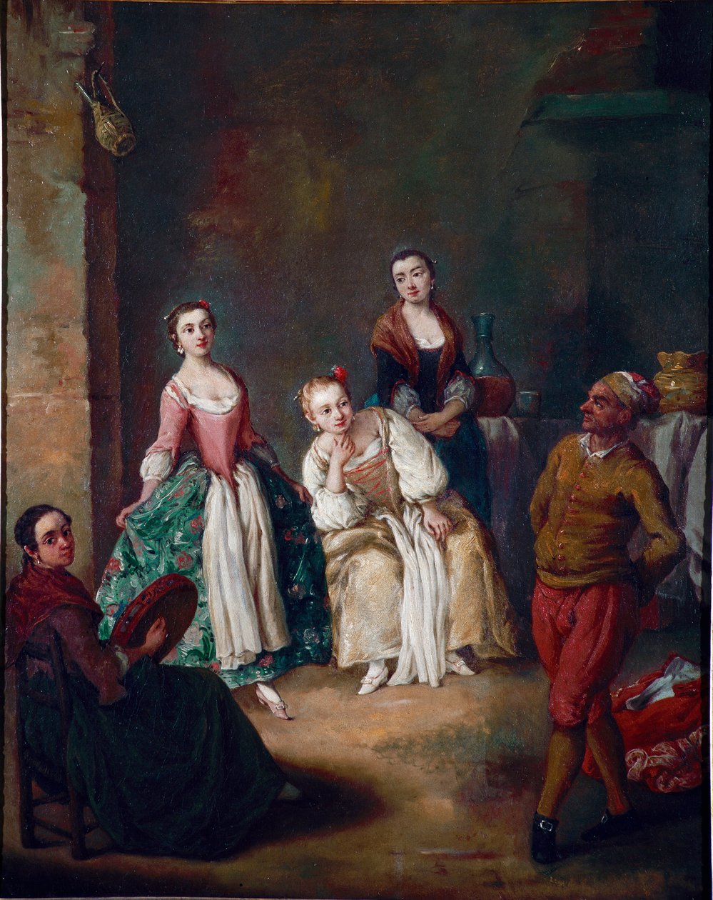 La forlane (La furlana), oblíbený tanec v oblasti Benátek. Obraz Pietro Longhi (1702-1785) 1750 Ne. 62x51 cm Ca 