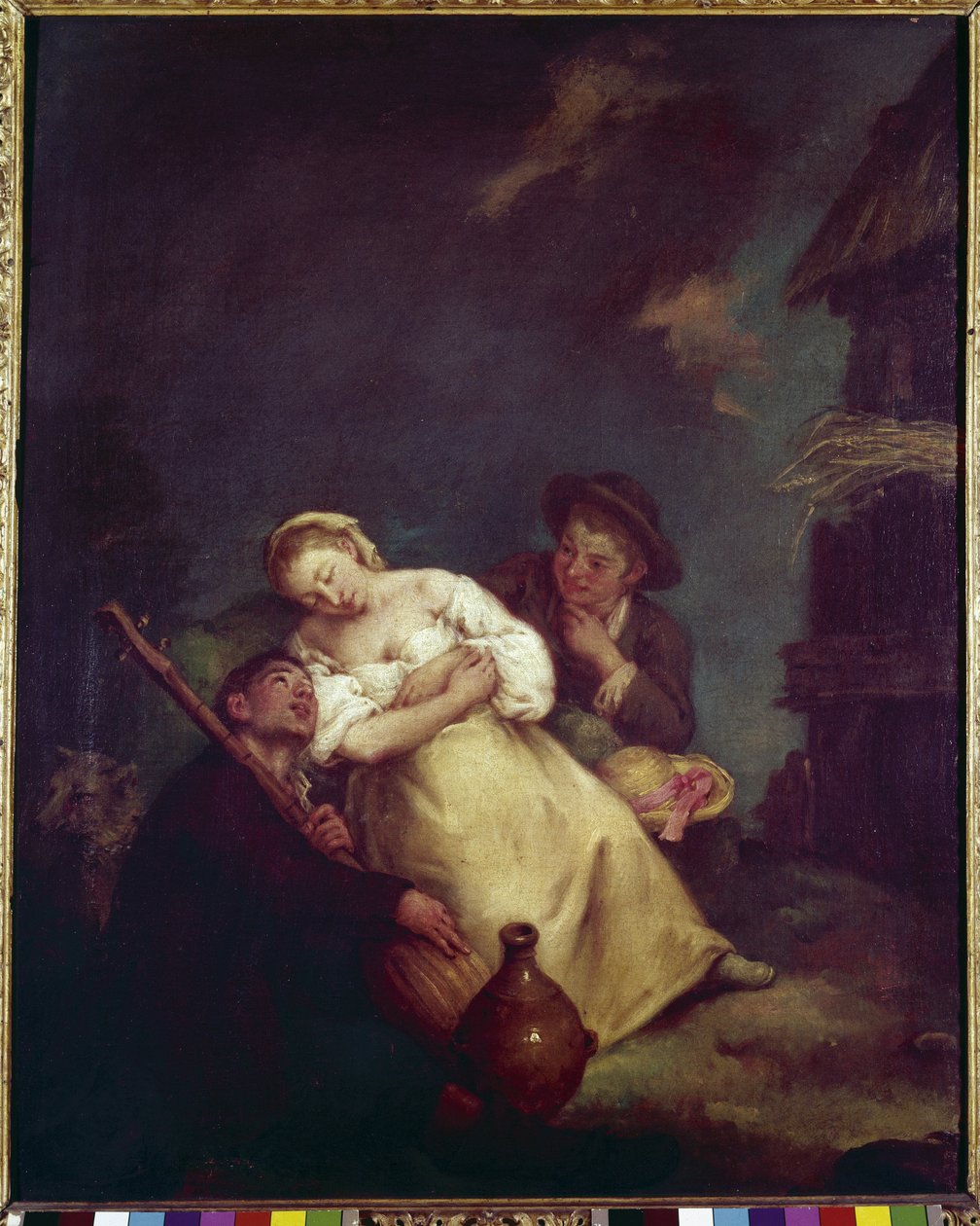 Spící zemědělství - obraz Pietra Longhiho (1702-1785), olej na plátně, 61x50 cm, kolem roku 1750. Benátky, nadace Querini Stampalia od Pietro Longhi