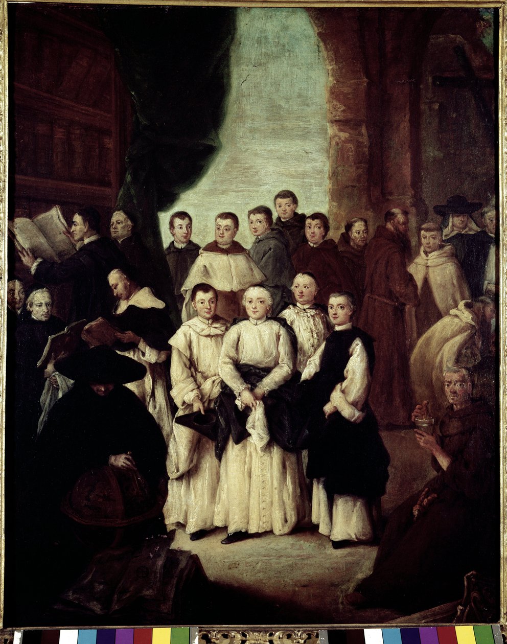 Benátské bratrstvo (La frateria di Venezia) - Malba Pietra Longhiho (1702-1785), olej na plátně, 61x49 cm od Pietro Longhi