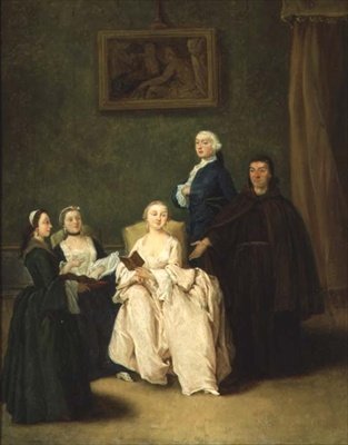Návštěva bratra (olej na plátně) od Pietro Longhi