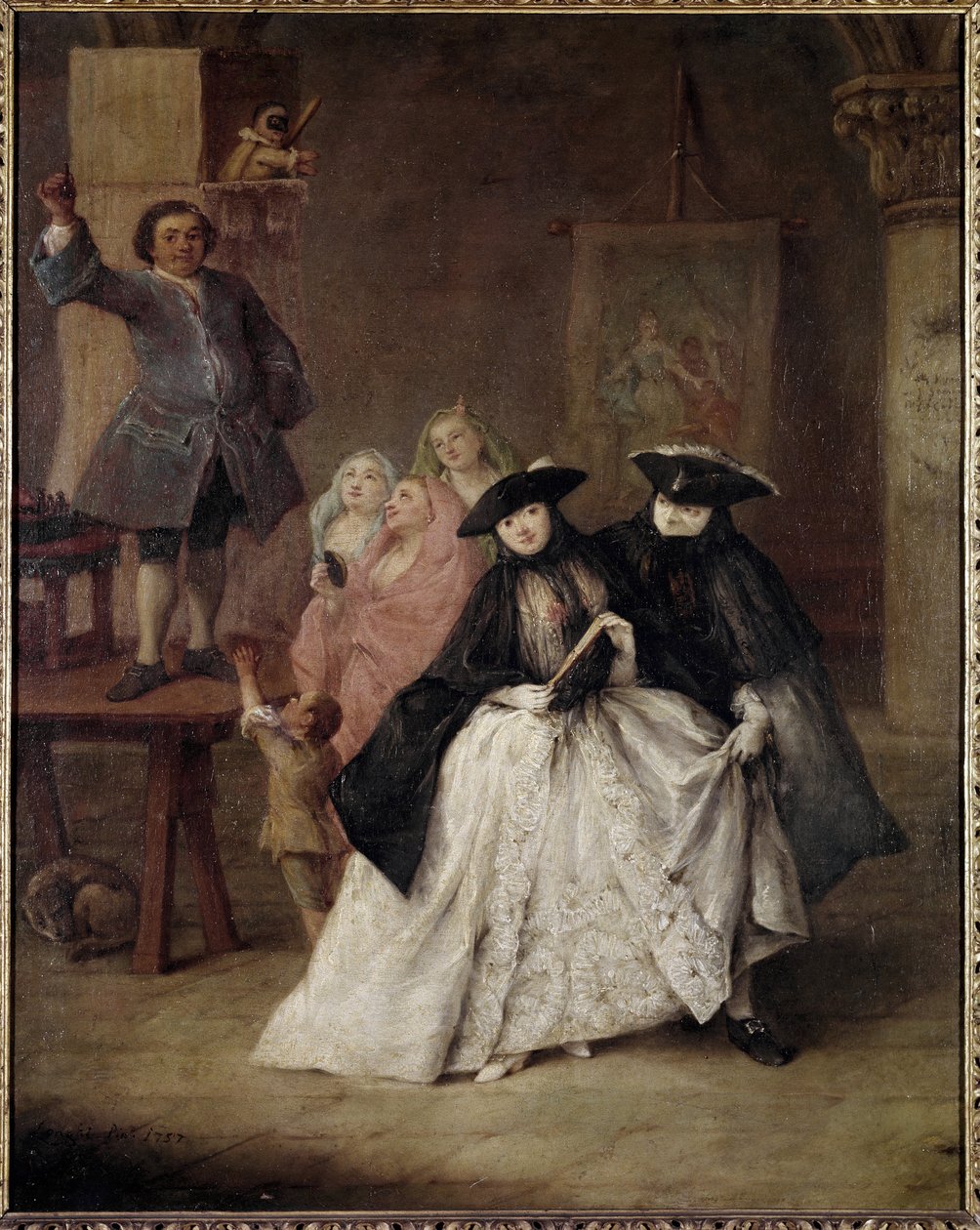 Šarlatán - Obraz Pietra Longhiho (1702-1785), olej na plátně, 62x50 cm od Pietro Longhi