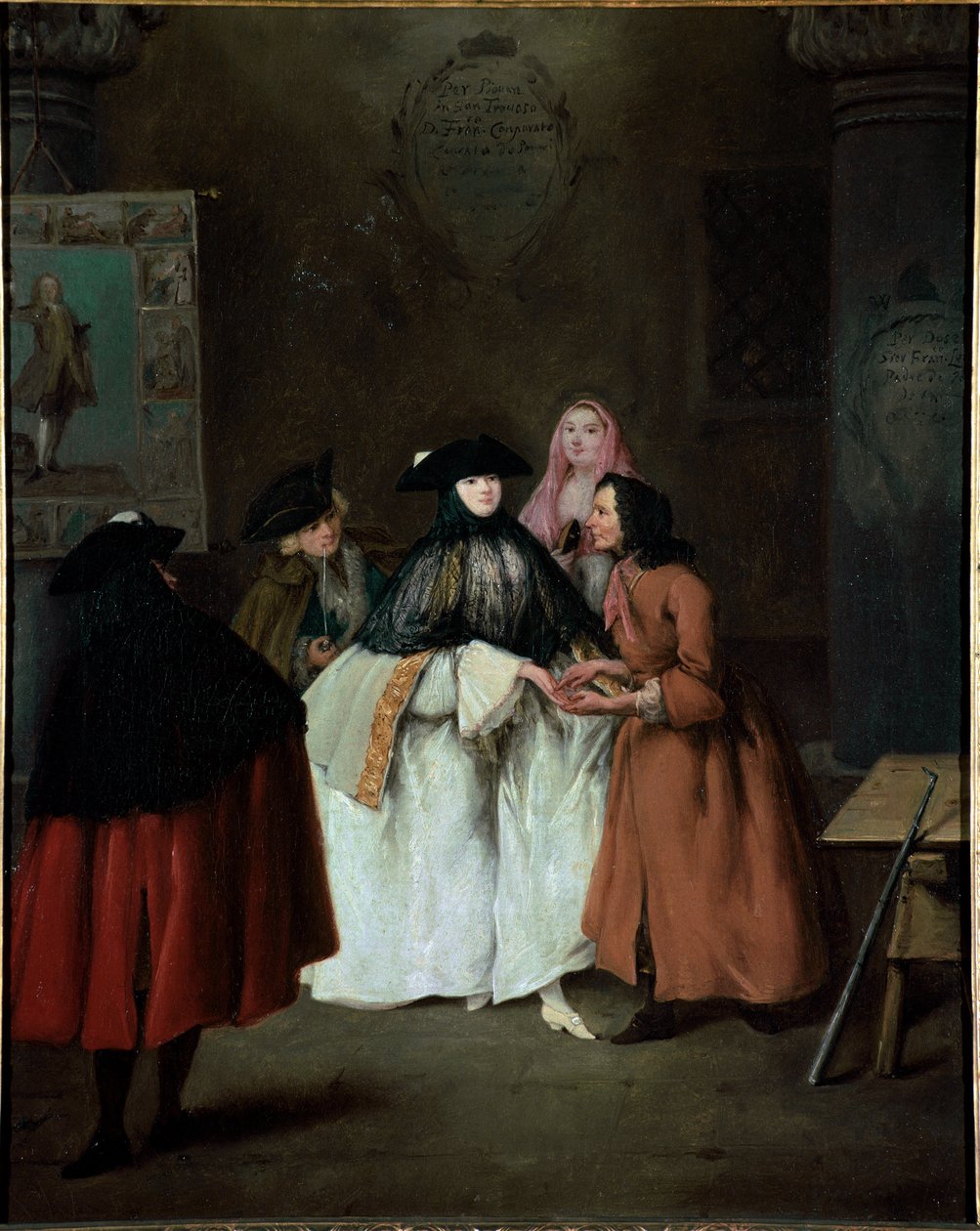 Věštkyně (Věštkyně) (Indovina) Malba Pietra Longhiho (1702-1785) 1752-1756 Rozměr 62x50 cm Benátky, Ca