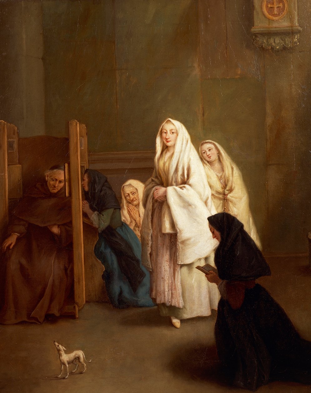 Sedm svátostí: Zpověď, Pietro Longhi (1701-1785), olej na plátně, 61x50 cm, před 1755-57, od Pietro Longhi