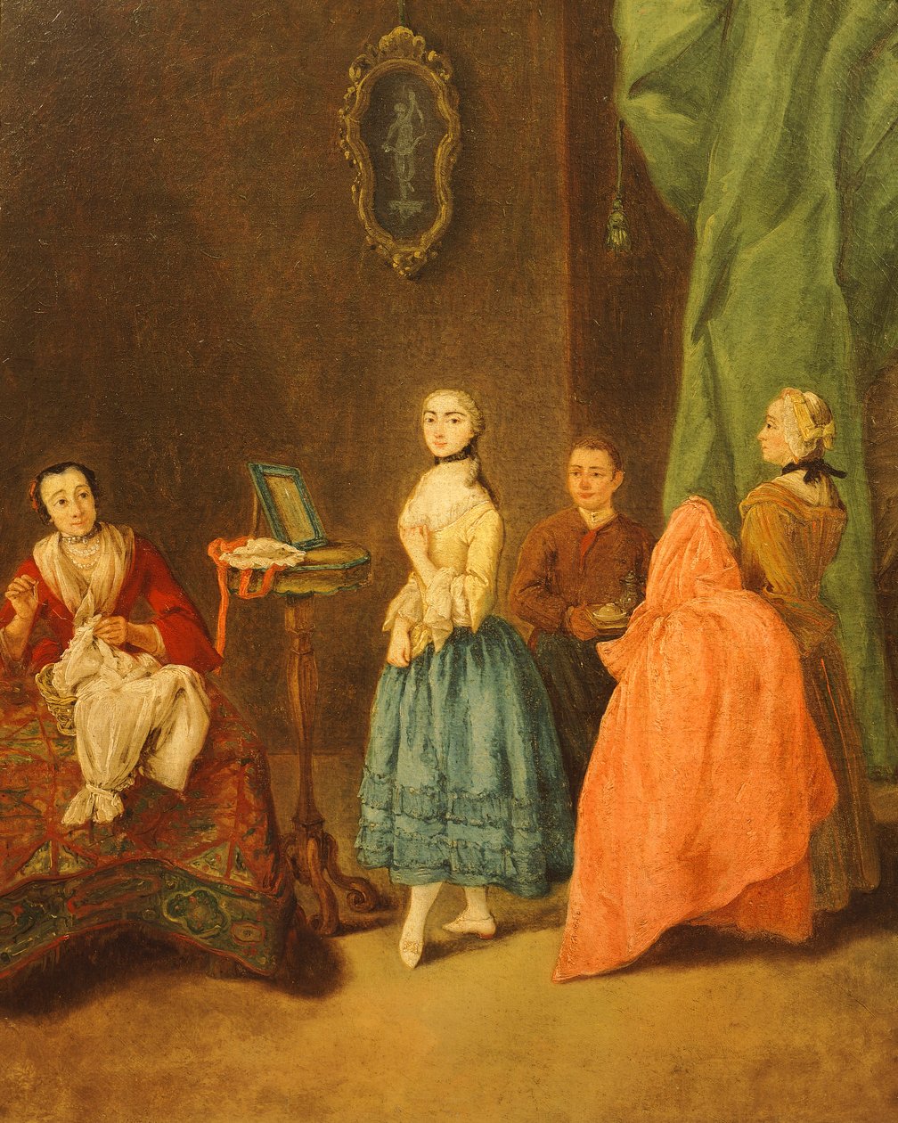 Zkoušení šatů, Pietro Longhi (1701-1785) od Pietro Longhi