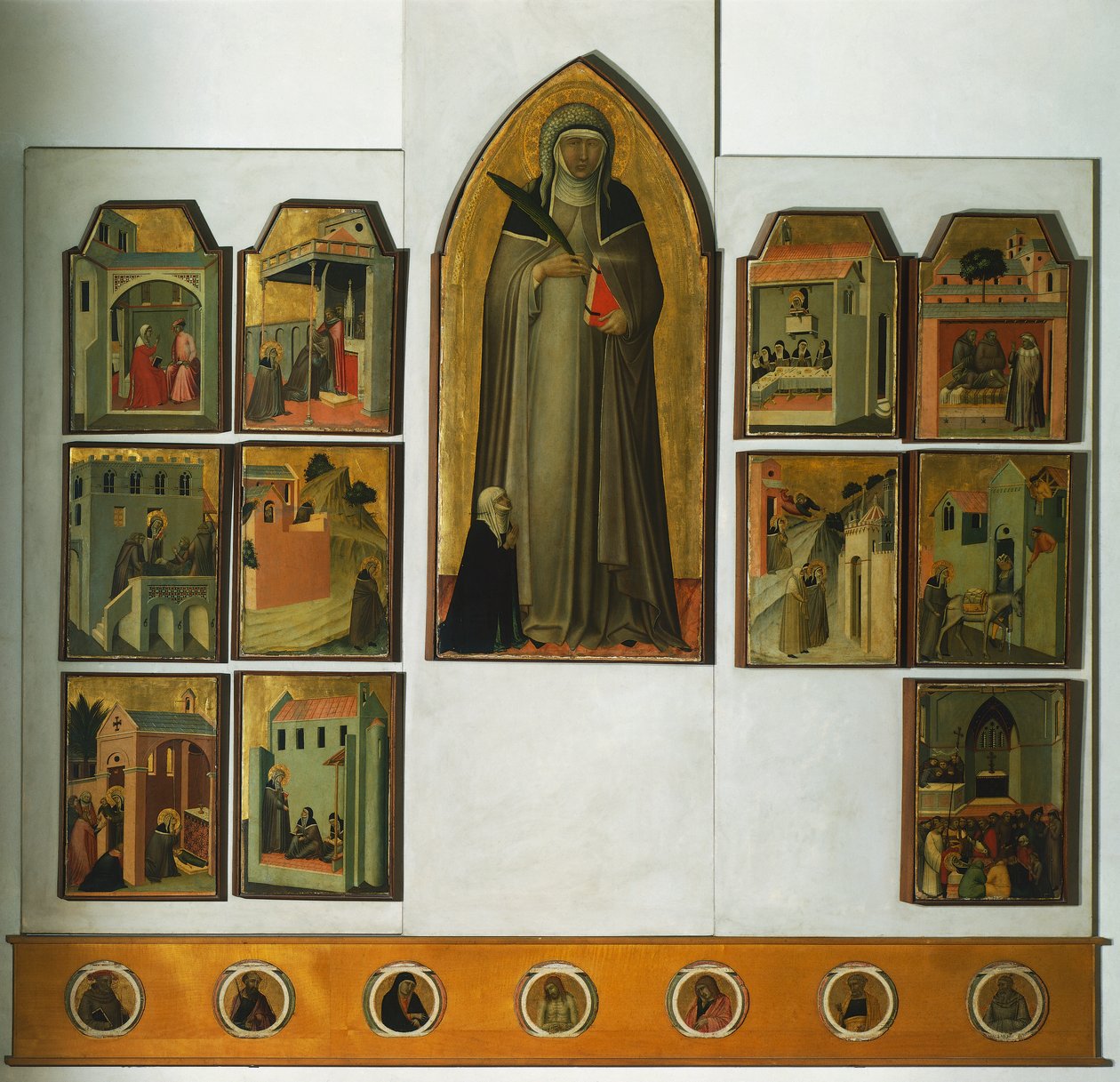 Oltářní obraz požehnané pokory od Pietra Lorenzettiho (kolem 1280-1348), tempera a zlato na panelu od Pietro Lorenzetti