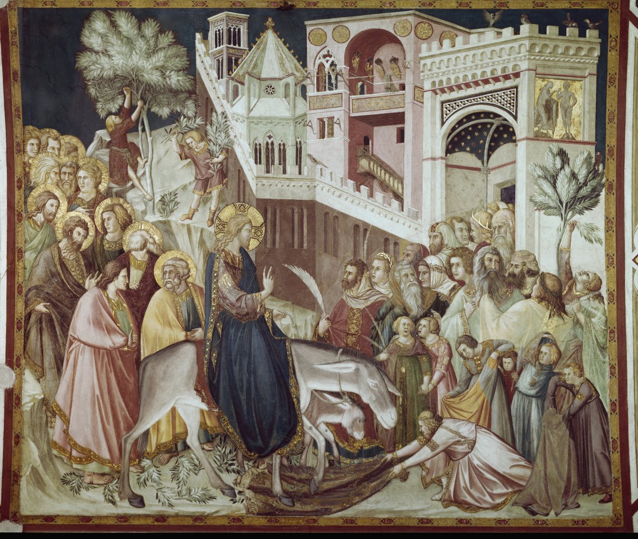 Vjezd Krista do Jeruzaléma - Freska od Pietra Lorenzettiho (1280-1348) od Pietro Lorenzetti