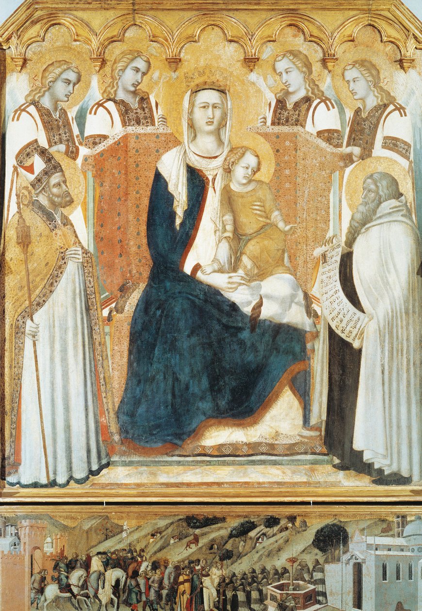 Itálie, Siena, Madona s anděly a svatými od Pietro Lorenzetti