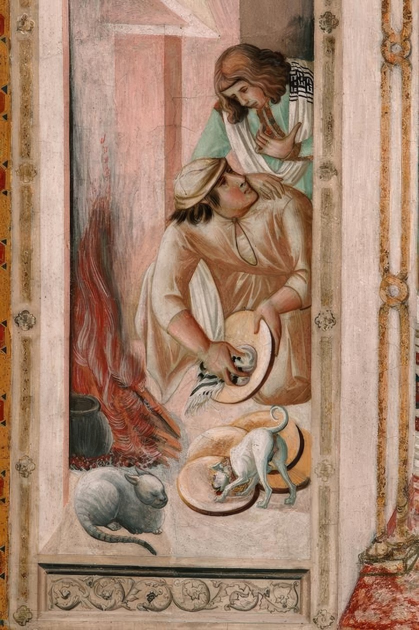 P. Lorenzetti, Poslední večeře, Kuchyně od Pietro Lorenzetti
