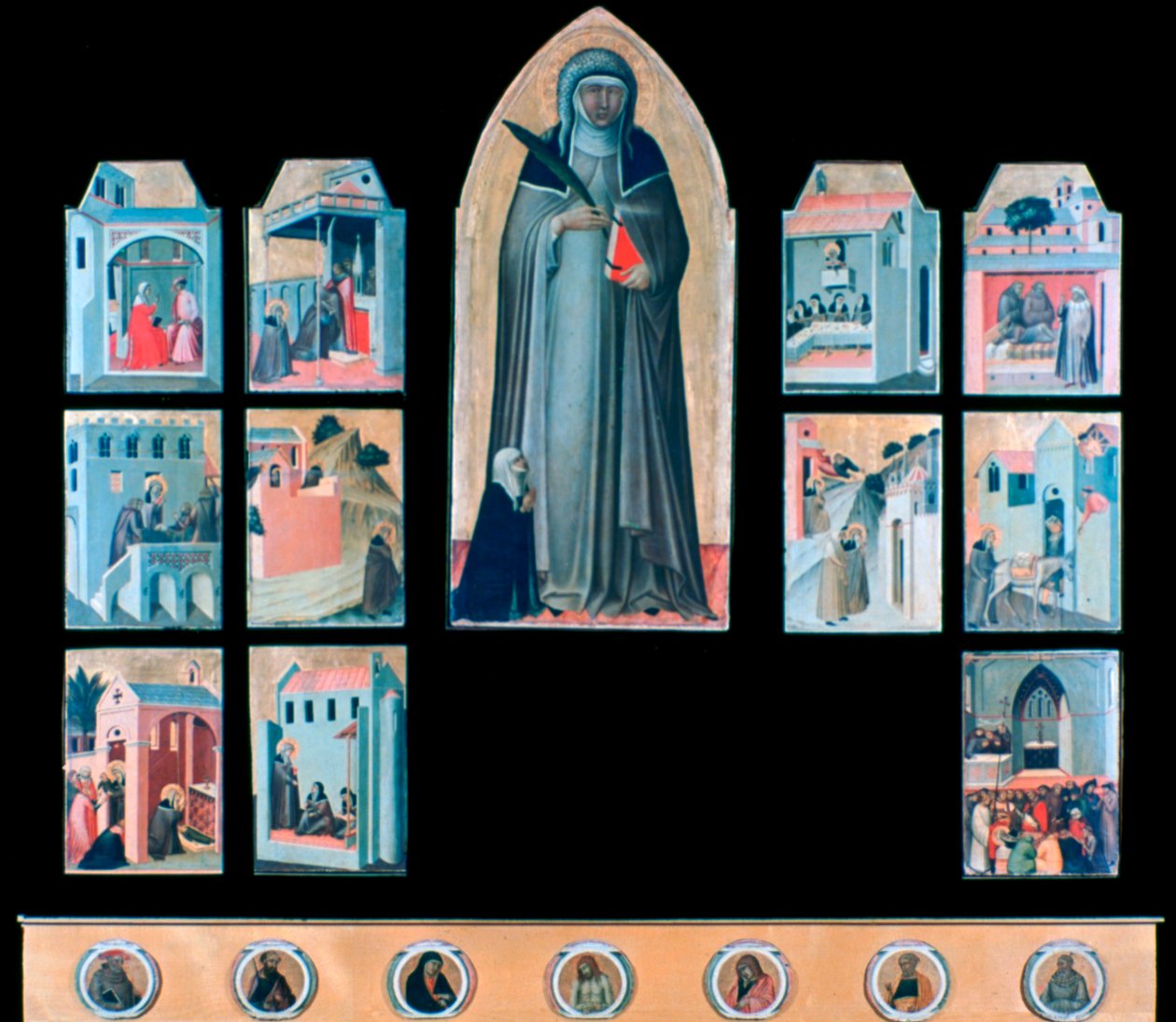 Požehnaná pokora a jedenáct příběhů z jejího života, c1306-1348 od Pietro Lorenzetti