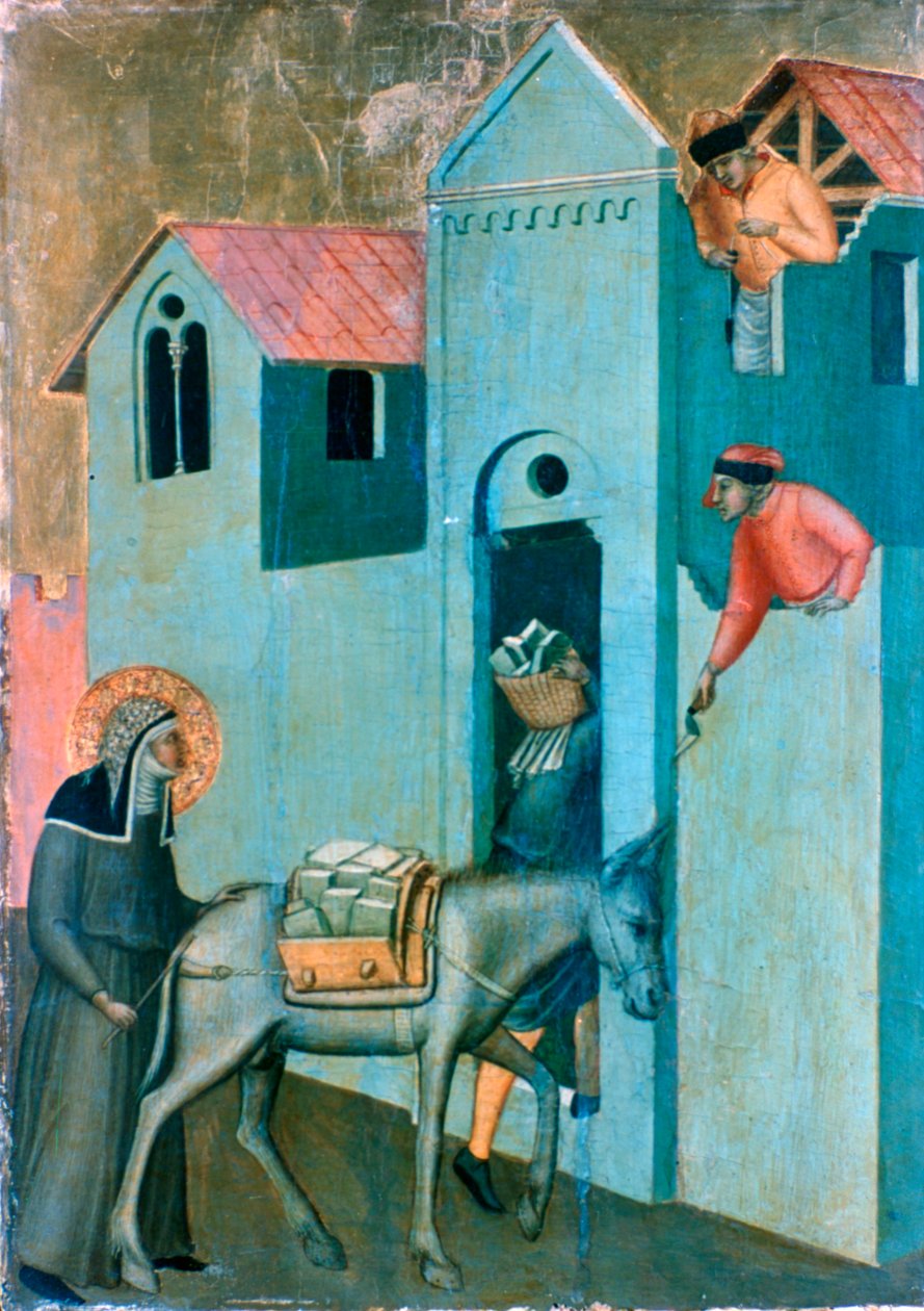 Požehnaná pokora a jedenáct příběhů z jejího života, detail, c1306-1348 od Pietro Lorenzetti