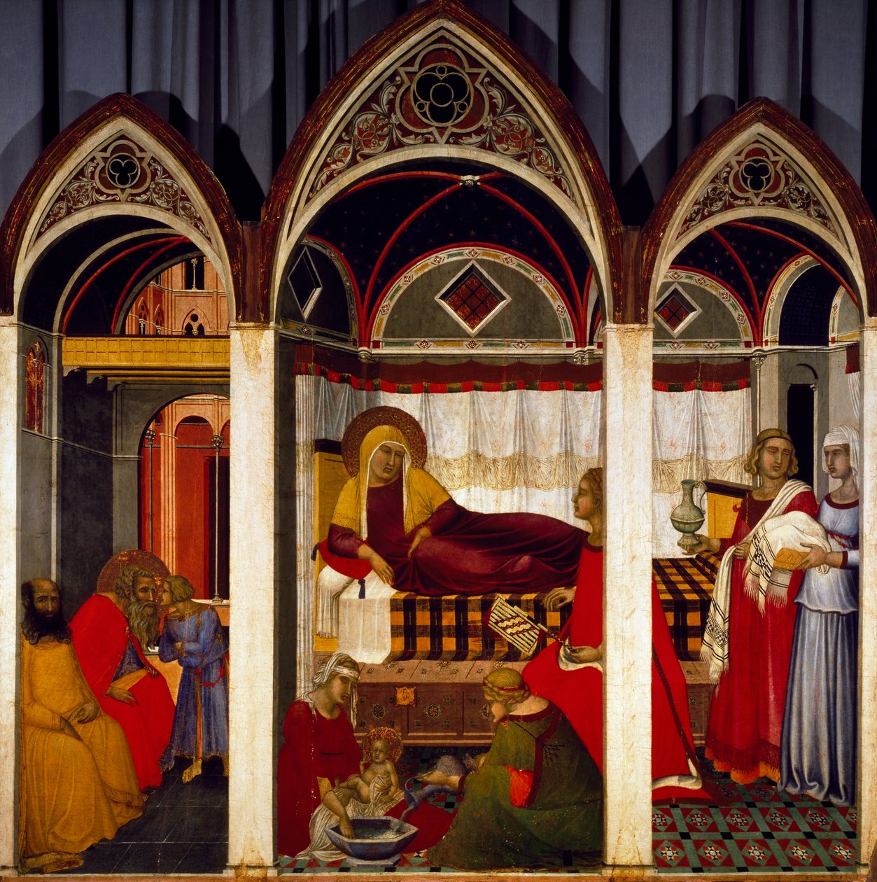 Triptych Narození Panny Marie od Pietro Lorenzetti