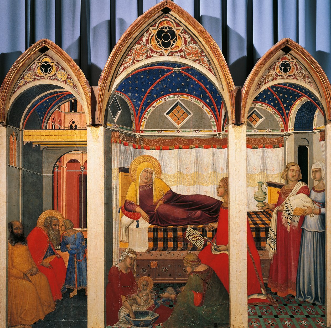 Triptych Narození Panny Marie od Pietro Lorenzetti
