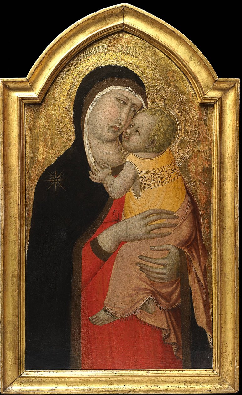 Panna a dítě par Lorenzetti, Pietro (cca 1300-cca 1348). Tempera na panelu,, Soukromá sbírka od Pietro Lorenzetti