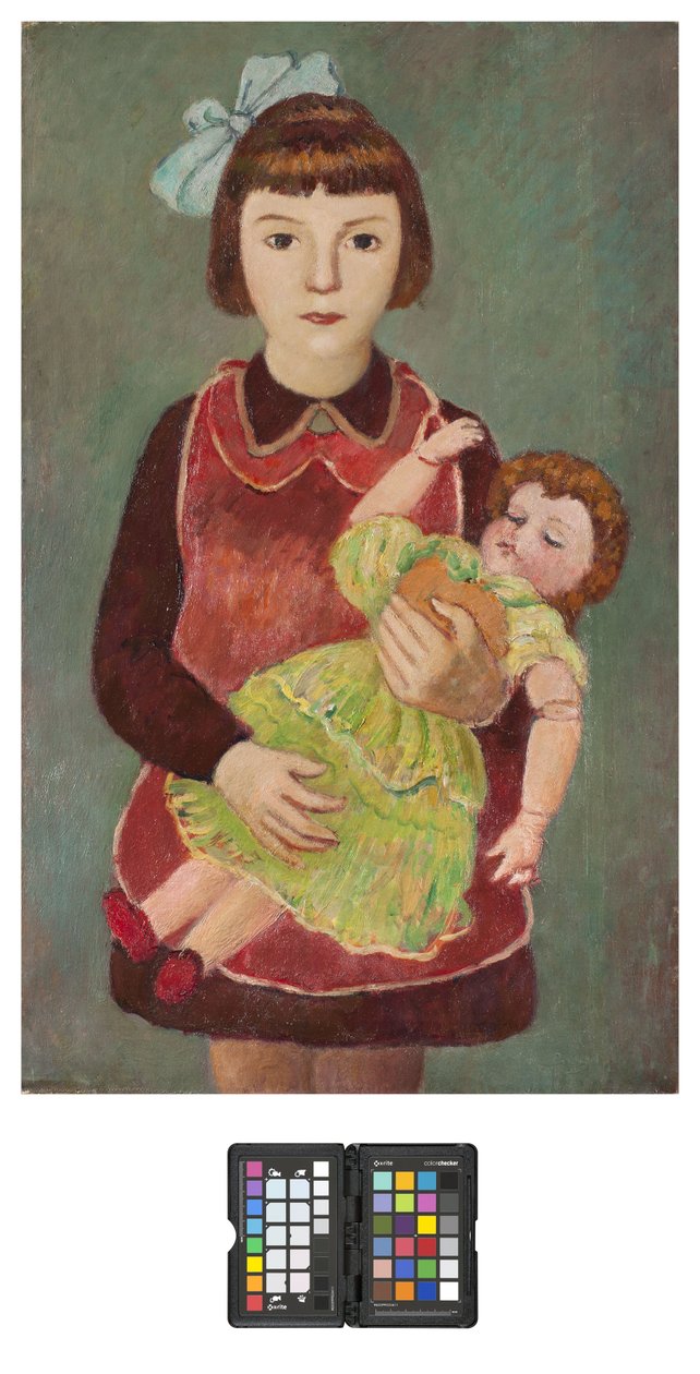 Mladá dívka s panenkou, 1928 od Pietro Marussig