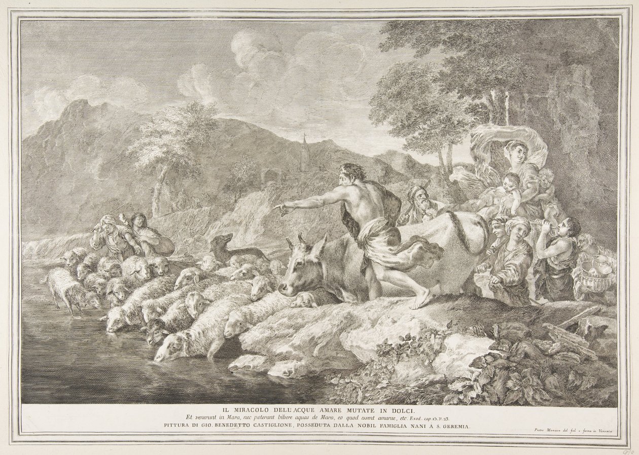 Zázrak hořké vody udělal sladký Il Miracolo delle Acque Bare Mutate v Dol ..., 1743-63. od Pietro Monaco