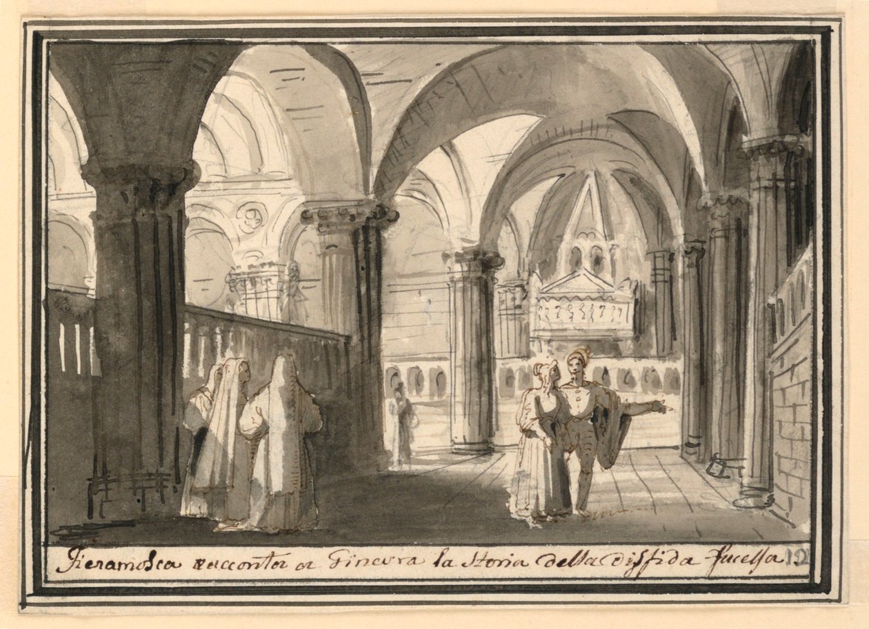 Scéna, interiér kostela od Pietro Narducci