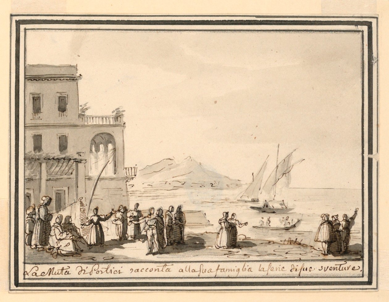Scéna, námořní přístav od Pietro Narducci