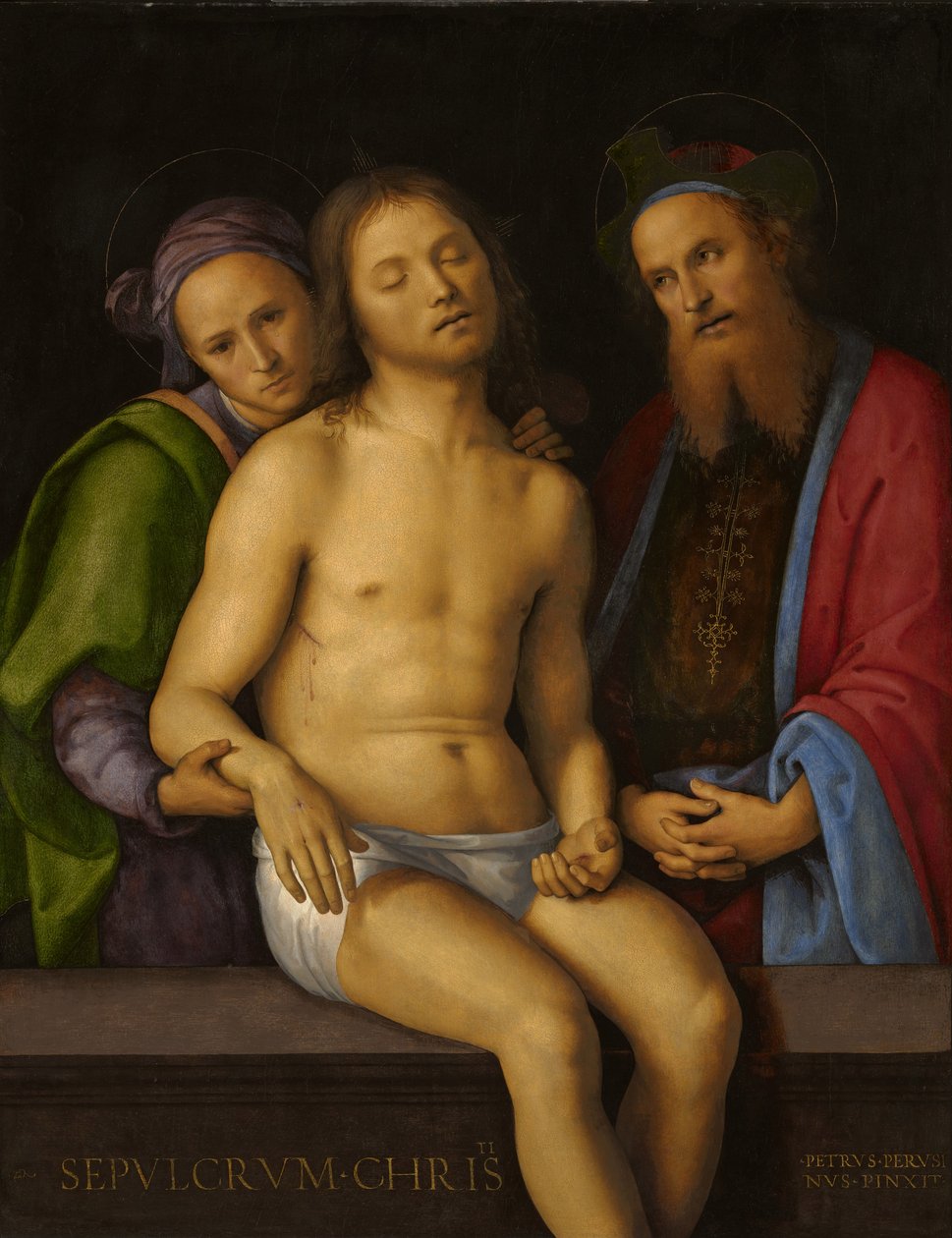 Mrtvý Kristus s Josefem z Arimatie a Nikodémem od Pietro Perugino