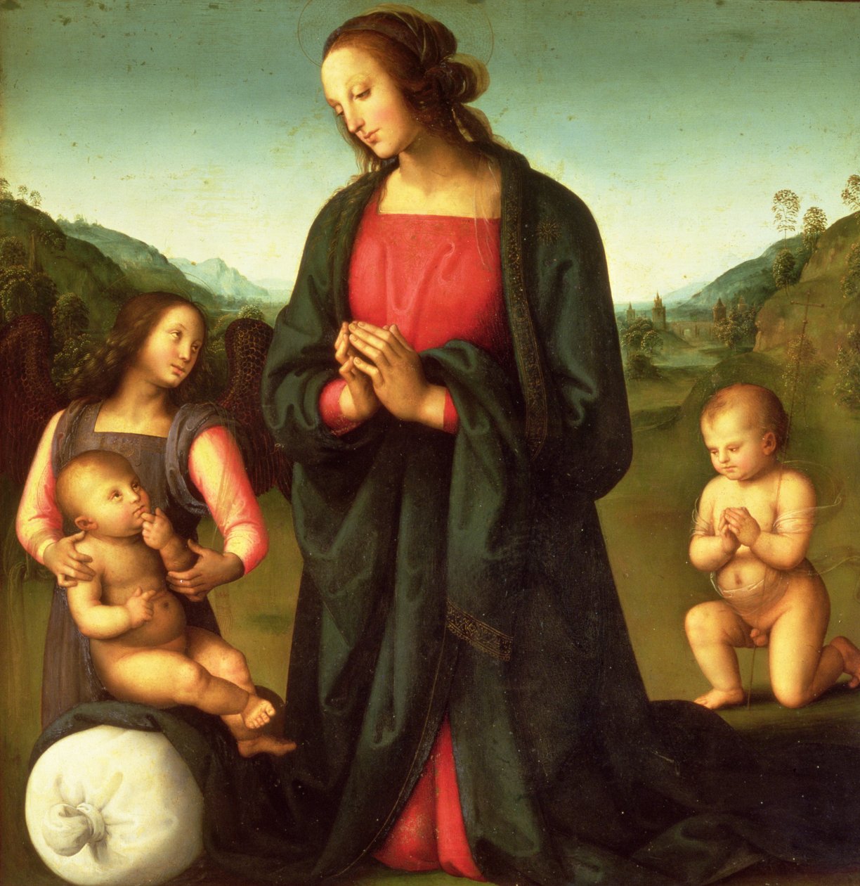 Madonna Adoring the Christ Child (Madonna del Sacco) od Pietro Perugino