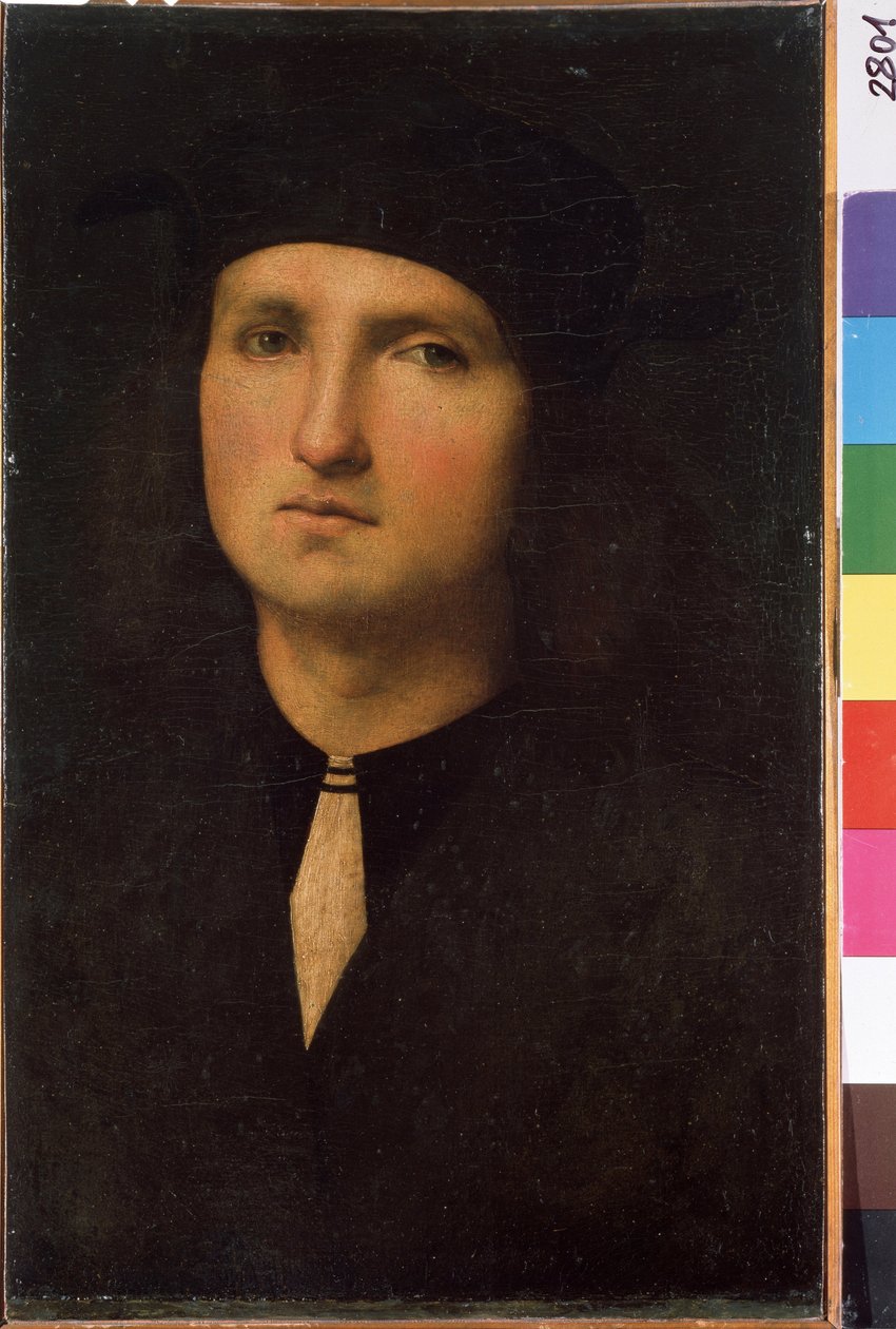 Portrét mladého muže (Portrét mladého muže). Obraz Pietro di Cristoforo Vannucci dit Pietro Perugino (Le Perugin od Pietro Perugino