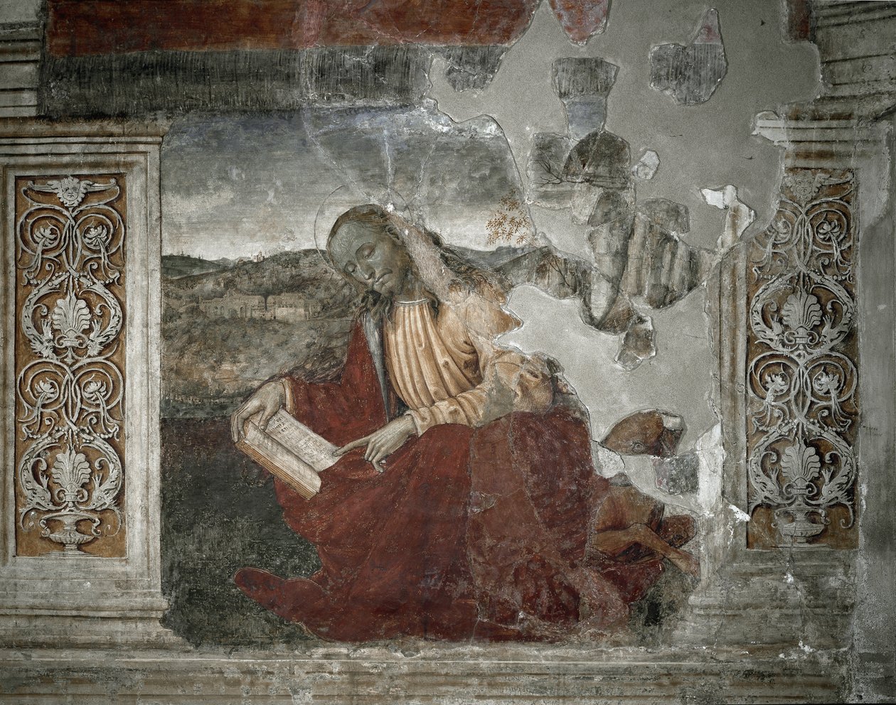 Svatý Lukáš Evangelista (Freska od Pietro Perugino