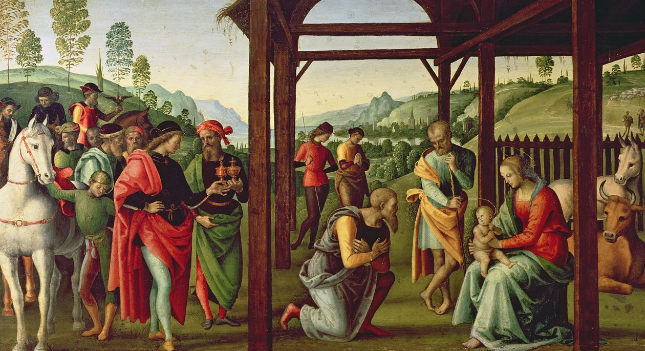 Klanění tří králů (viz také 94949) od Pietro Perugino