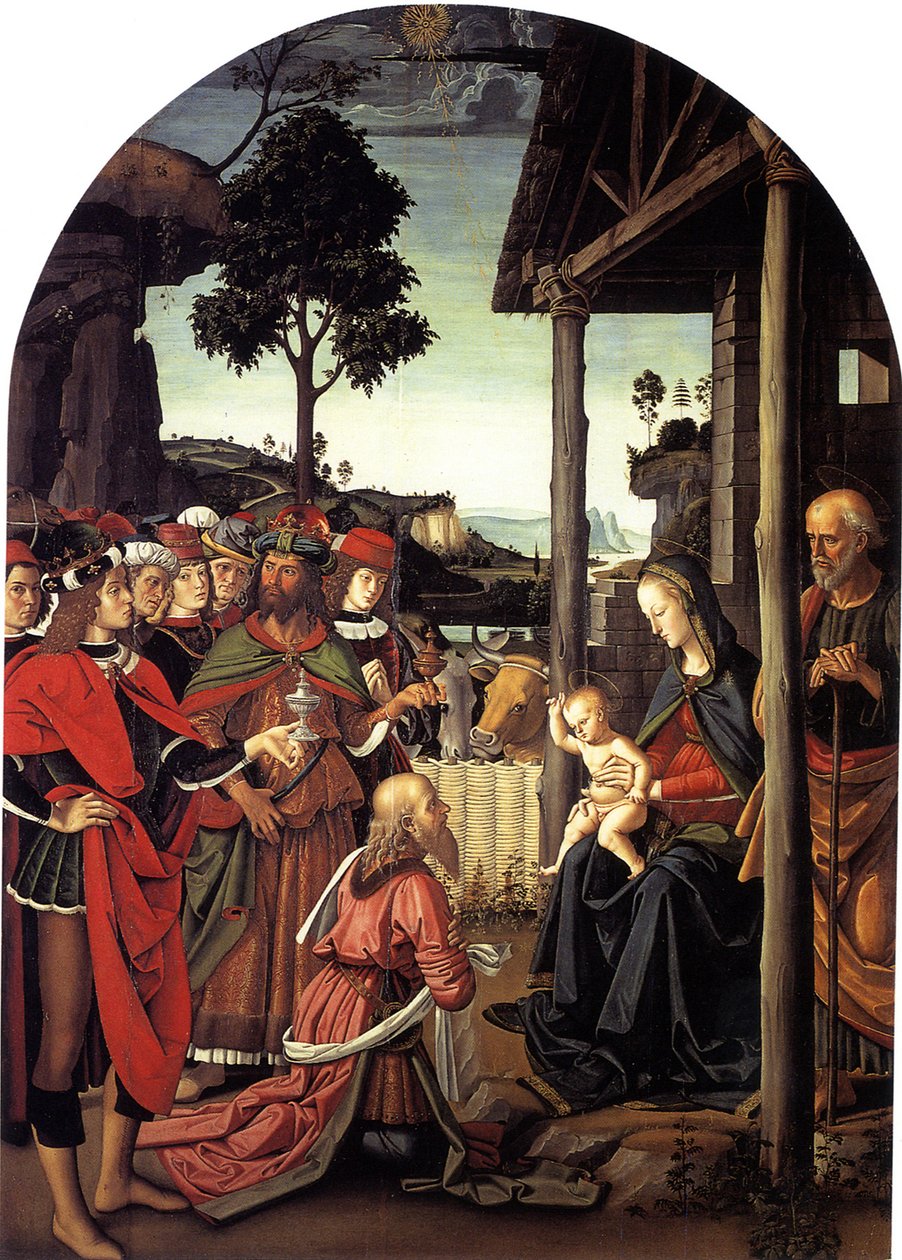 Klanění tří králů, ca. 1470-1480 od Pietro Perugino