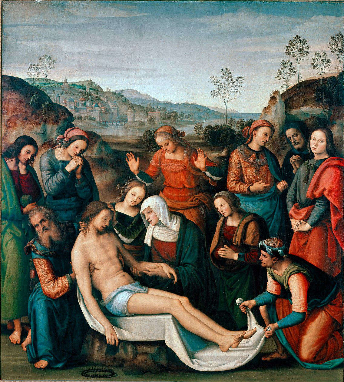 Výpověď nebo Oplakávání na Kristovu smrt Obraz od Pietra Vannucciho dit il Perugino od Pietro Perugino