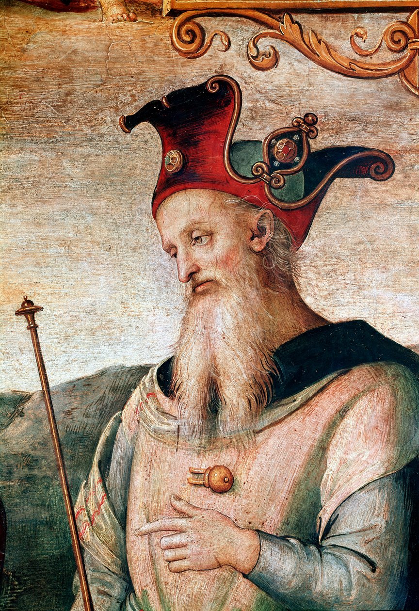 Řecká strategie a státník Perikles (495-429 př. n. l.) Detail fresky „Síla a střídmost se šesti antickými hrdiny“ od Pietra Vannucciho dit il Perugino (Perugin od Pietro Perugino