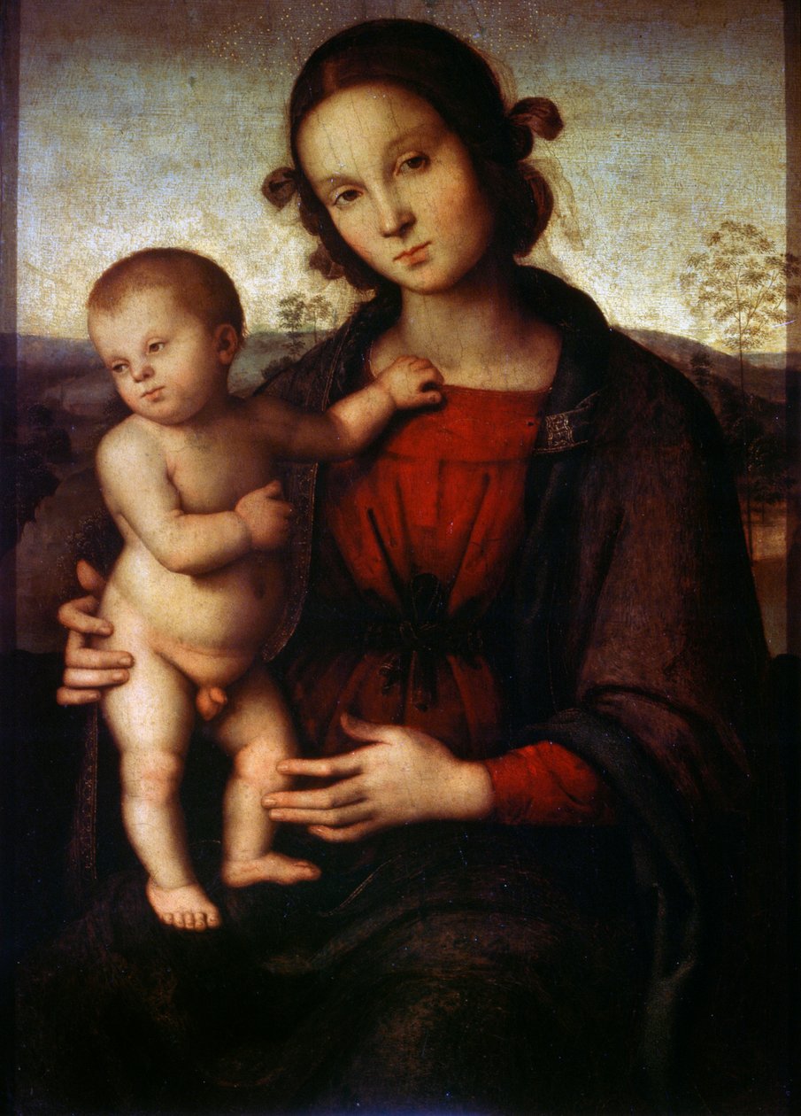 Panna a dítě, konec 15. nebo začátek 16. století od Pietro Perugino