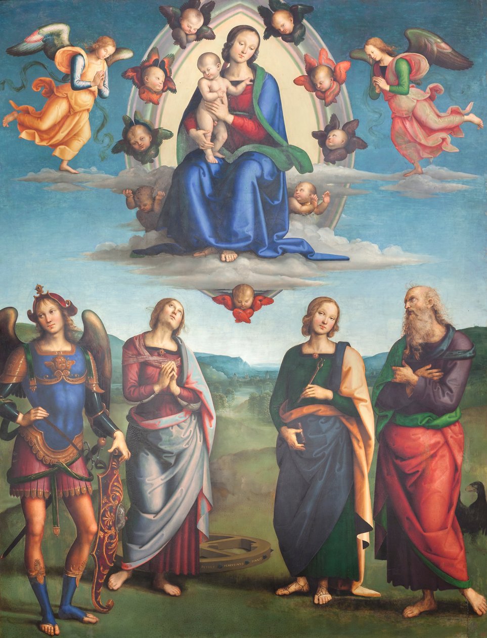 Panna s dítětem ve slávě se svatými od Pietro Perugino