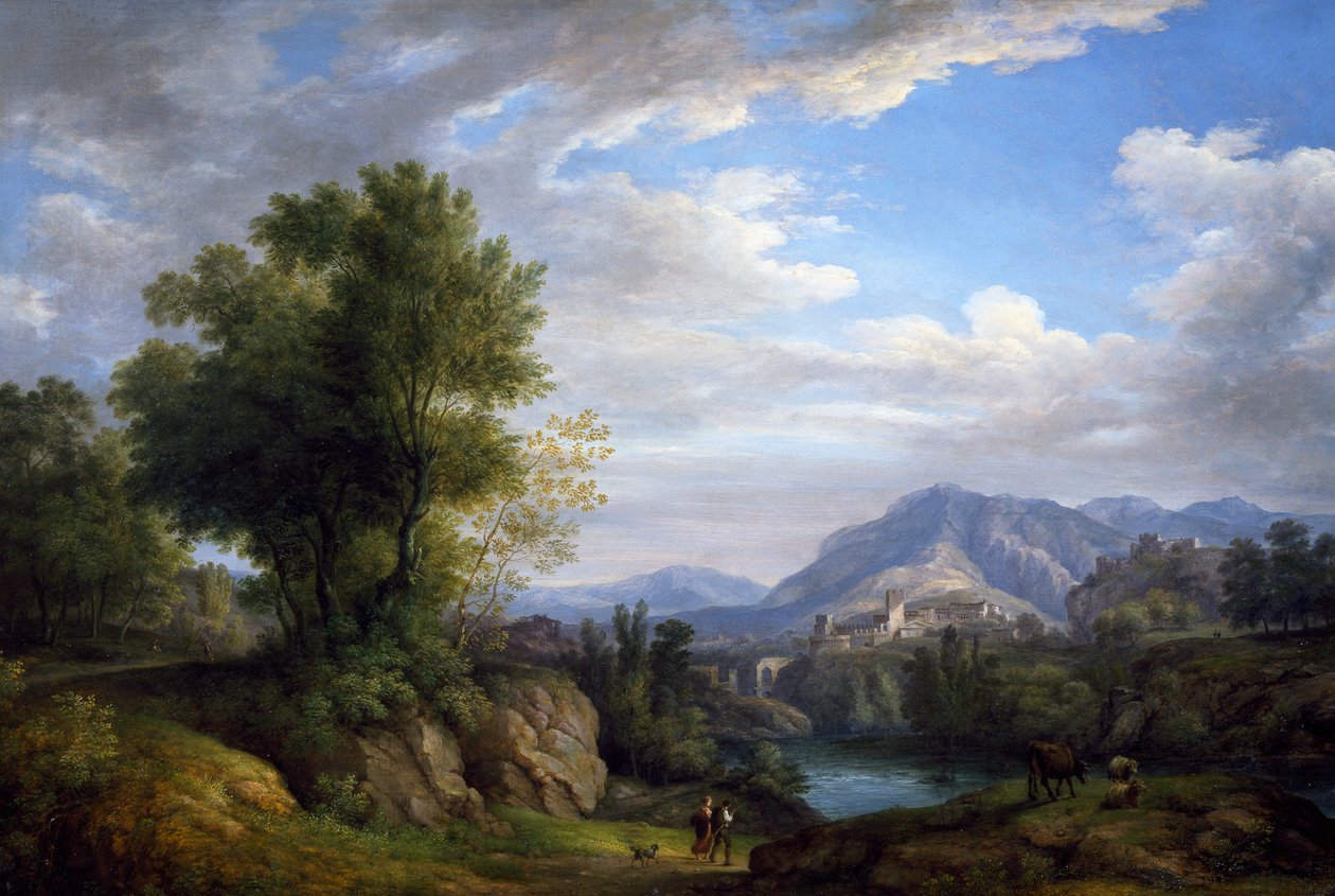 Krajina, Pietro Ronzoni (1781-1861), olej na plátně od Pietro Ronzoni