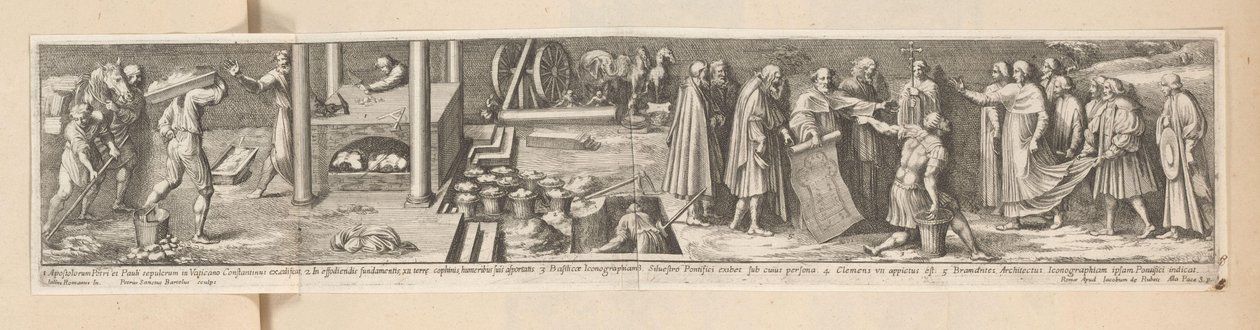 Stavba baziliky svatého Petra Historie císaře Konstantina (název série) od Pietro Sante Bartoli