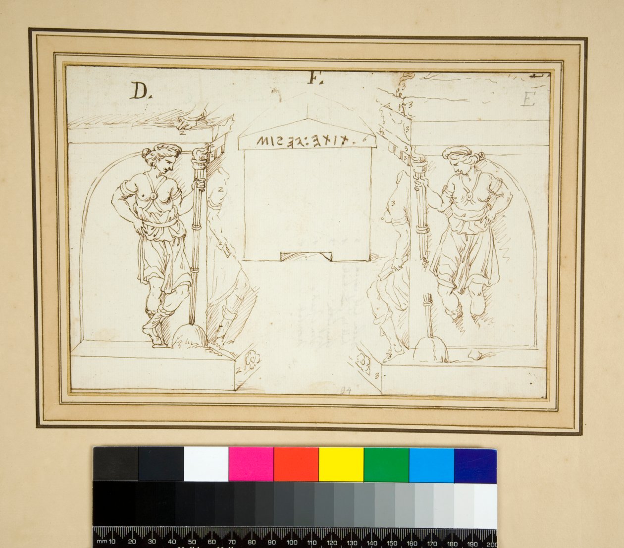 Etruská urna (pero a inkoust) od Pietro Santi Bartoli