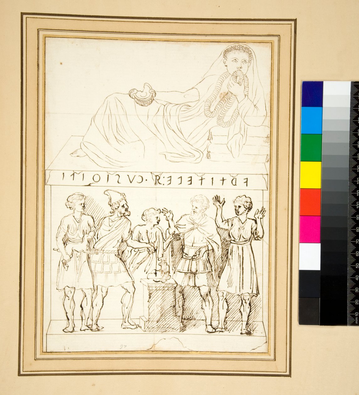 Etruská pohřební urna (pero) od Pietro Santi Bartoli