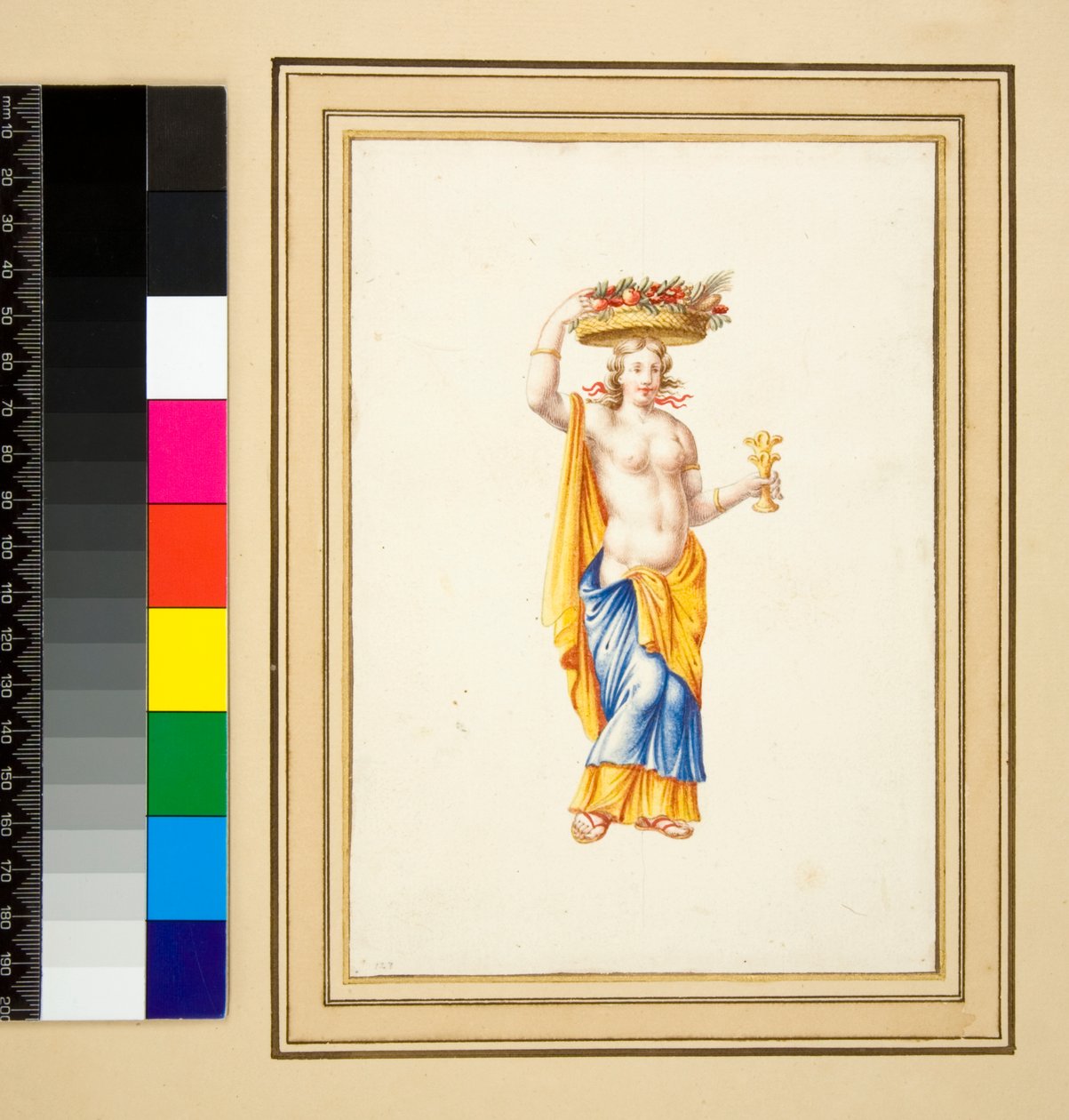 Velký design stěny s obrazy. (černá křída, některé s perem a hnědým inkoustem. obarvené akvarelem) od Pietro Santi Bartoli