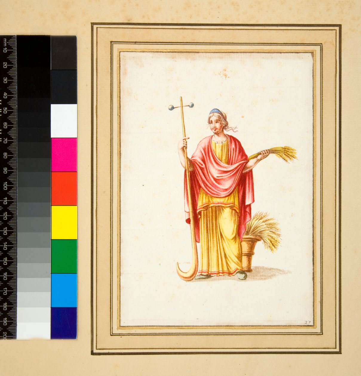 Velký design stěny s obrazy. (černá křída, některé s perem a hnědým inkoustem. obarvené akvarelem) od Pietro Santi Bartoli