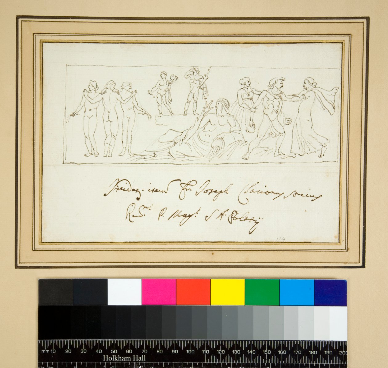 Reliéf věnovaný pramenům a nymfám (pero a inkoust) od Pietro Santi Bartoli