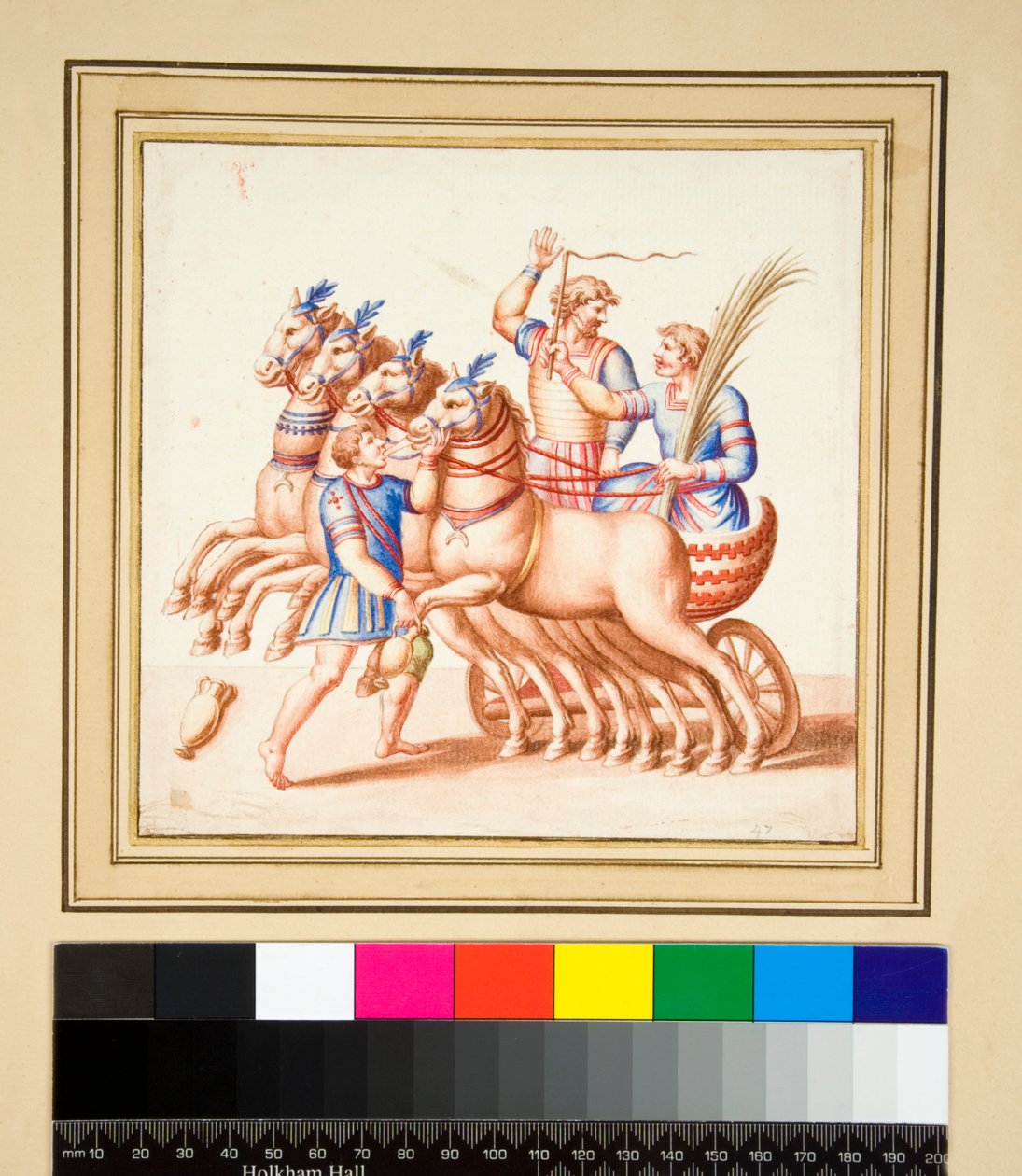 Dva vozatajové (černá křída, někteří s perem a hnědým inkoustem, obarveni akvarelem) od Pietro Santi Bartoli