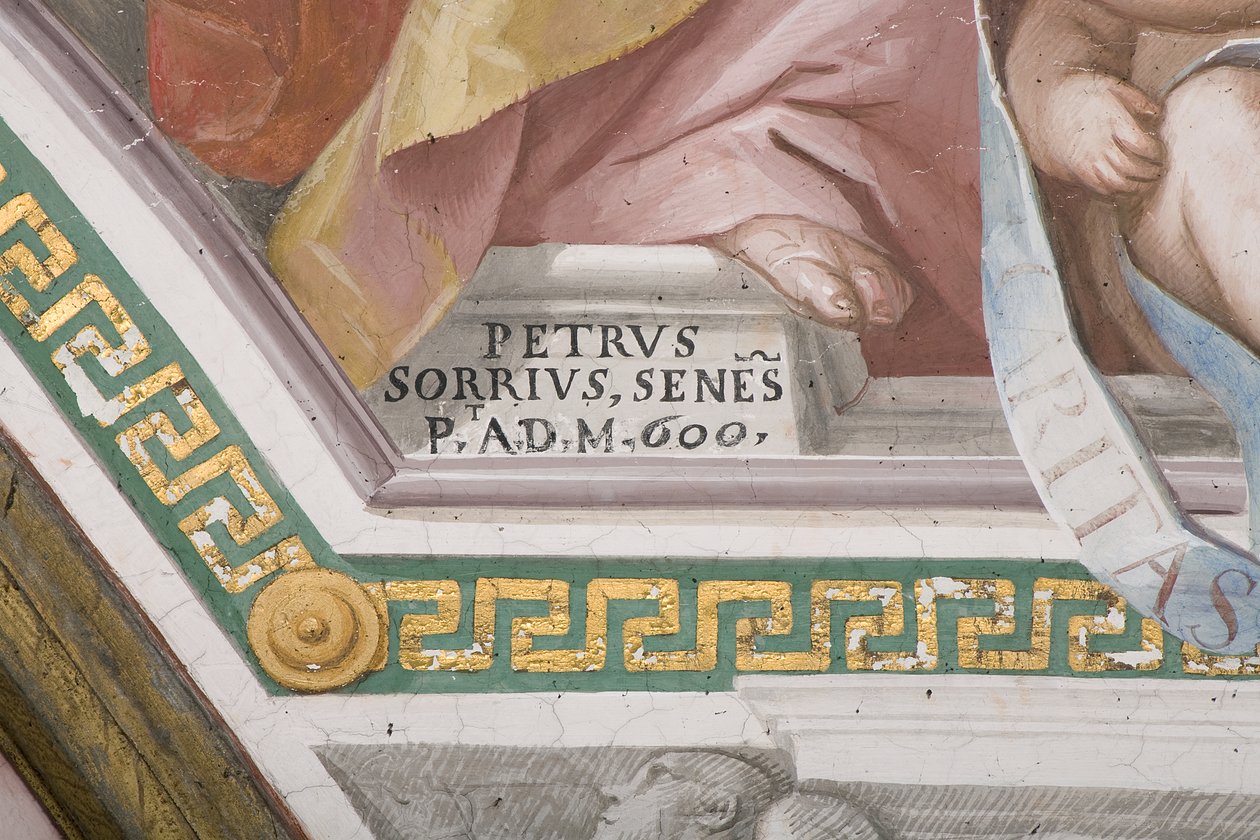 Podpis umělce, Korunování Panny Marie (freska) (detail 3496331) od Pietro Sorri