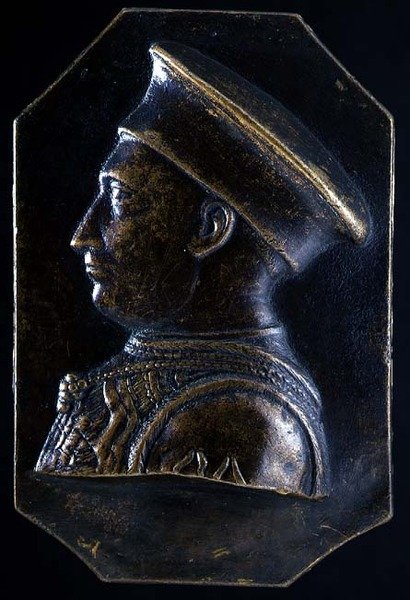 Plaketa Ludovica Gonzagy (1441-1478) (recto) (bronzová) (viz 122329) od Pietro Tafano