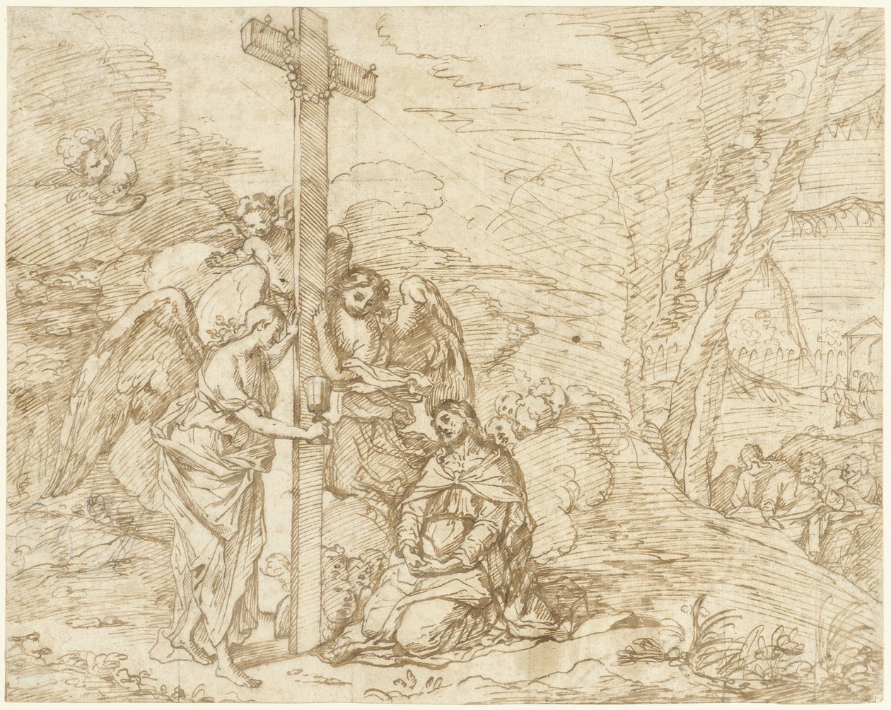 Kristus v zahradě Getsemanské od Pietro Testa (possibly)